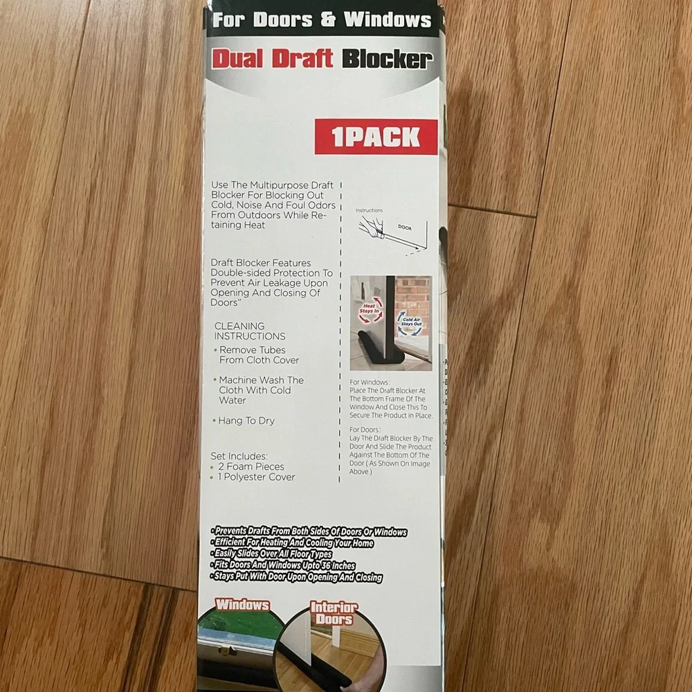 New Under Door Draft Stopper Black Noise Window Breeze Dust Air Blocker winter